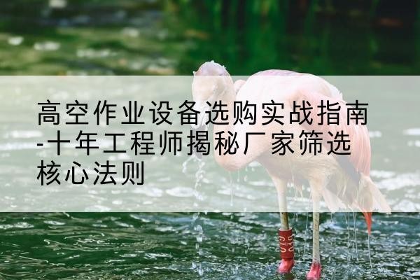 裕民剪叉式升降机厂家-高空作业设备选购实战指南-十年工程师揭秘厂家筛选核心法则