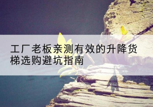 裕民升降货梯怎么选-工厂老板亲测有效的升降货梯选购避坑指南